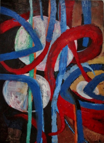 &Ouml;l auf Hartfaserplatte / H 123cm x B 89cm / 2016