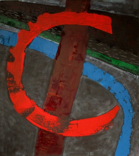 &Ouml;l auf Hartfaserplatte / H 113cm x B 103cm / 2017