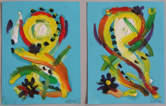 &Ouml;lfarbe auf Papier / H 16cm x B 16cm / 2012
