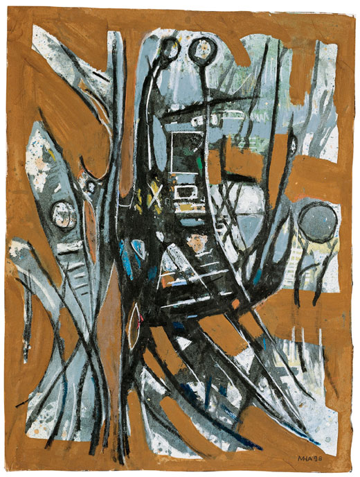Mischtechnik auf Papier, H 70cm x B 30cm, 1998